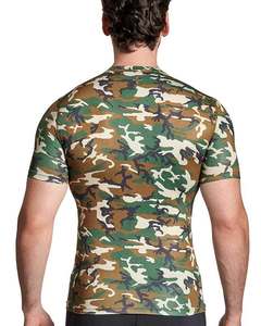 Camiseta de manga corta para hombre, camisa de compresión con cuello redondo, capa base, alta calidad, estampado de camuflaje - Product Image 6