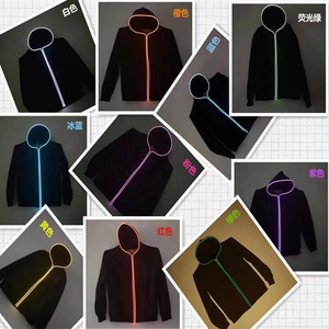 Nicro-sweat à capuche lumineux, LED/EL, de haute qualité, pour hommes, vêtements de danse pour le décor de fête, Costumes - Product Image 3