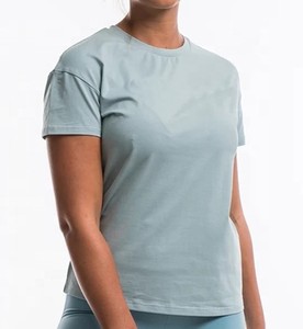 เสื้อยืดเข้ารูปสำหรับผู้หญิง,เสื้อยืดแขนสั้นสำหรับเล่นโยคะพิมพ์โลโก้ได้ตามต้องการ - Product Image 2