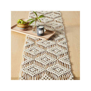 Camino de mesa de macramé de algodón decorativo hecho a mano, producto superior en oferta - Product Image 1