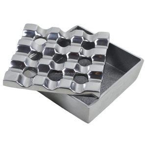 Cenicero de rejilla con acabado plateado, decoración para bar, hogar, hotel y oficina. - Product Image 2