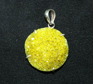 Pendentif en argent sterling massif 925 avec bijoux en gros de pierres précieuses naturelles de citron Druzy pour cadeaux - Product Image 2