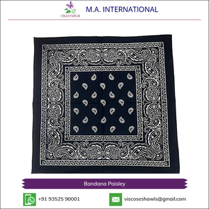 CRAFTS HUB Pañuelo de Algodón en Todos los Colores con Estampado Paisley Blanco, Diseño Clásico para Adultos, Tejido Popelina Transpirable y Ecológico - Product Image 3