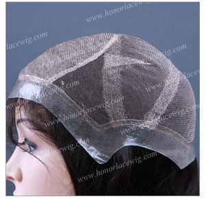 La parrucca piena del merletto su ordinazione solo per il nostro cliente EN superiore di seta 4 "x 4" 14 pollici di stile 3 lunghezza della miscela trasparente sottile della pelle intorno #21 #23 - Product Image 1