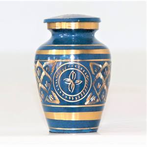 Brass Domtop <b>Small</b> Blue Going Home Keepsake <b>Ashes</b> <b>Urn</b> <b>for</b> <b>Human</b> Remain Funeral <b>Ash</b> Container Keepsake <b>for</b> <b>Human</b> Remain - Product Image 4
