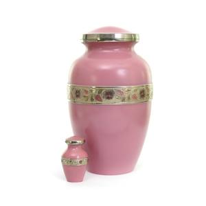 Urna de cremación de aluminio de estilo americano rosa para adultos para funerales de mujeres-de Brassworld India - Product Image 1