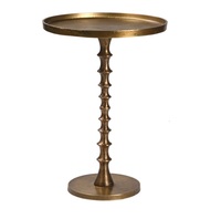 Table d'appoint de luxe en aluminium avec finition or antique, design branche d'arbre, plateau en verre, hauteur réglable, taille personnalisable disponible, mobilier de maison