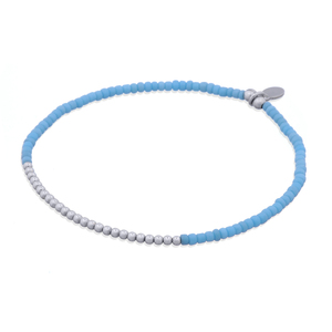 Middle <b>Silver</b> <b>Bead</b> Chains Stretch <b>Bracelet</b> - Product Image 2