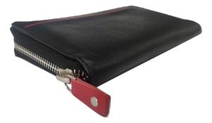 Unisex <b>Genuine</b> <b>Leather</b> <b>Wallet</b> with Vintage Style Embroidery Zipper Closure & RFID Feature Short Polyester Candy Pattern - Product Image 2