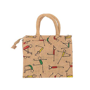 Best Quality Handmade Jute Bag Decorative Multipurpose <b>Lunch</b> Bag with Zip Trending Design by Indian Supplier for Promotions - Product Image 5