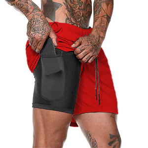 Pantalones cortos deportivos para hombre, ropa deportiva para correr, gimnasio, compresión personalizada, entrenamiento de sudor, Fitness, atlético, poliéster, nailon, estampado negro - Product Image 1