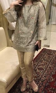 Elegante Kamiz con brocado pantalón bordado vestido para boda y fiesta elegante traje étnico para mujer 2025 - Product Image 2