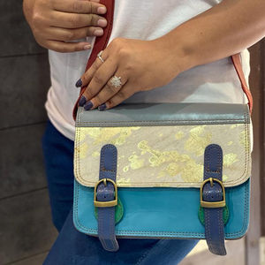 Nouvel arrivage de sacs à bandoulière en cuir de fourrure métallique recyclé pour femmes véritables sacs à bandoulière multicolores sacs à bandoulière de luxe fabriqués à la main - Product Image 3