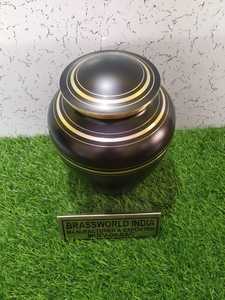 Extra <b>Large</b> Brass <b>Urn</b> with Golden Line CREMATION <b>URN</b> FUNERAL SUPPLIES - Product Image 2