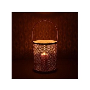 Bougeoir décoratif vintage bicolore, pilier métallique décoratif pour la maison, porte-bougie antique personnalisé avec logo imprimé - Product Image 1