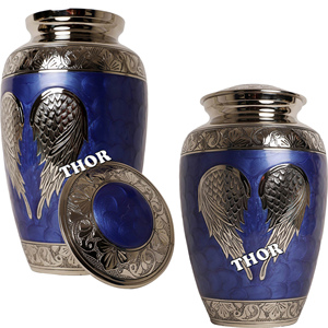 Urnas de cremación azul de nuevo estilo para cenizas humanas, urnas decorativas masculinas y femeninas para adultos para funerales conmemorativos o entierros - Product Image 5