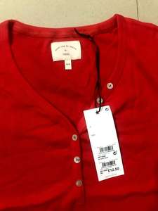 Ropa de marca en exceso de inventario: Camiseta casual de algodón de manga larga con cuello redondo y botones para mujer, stock de Bangladesh - Product Image 2