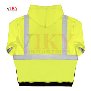 Vêtements de travail de sécurité haute visibilité unisexes personnalisés avec logo OEM, coupe-vent imperméable, polyester réfléchissant, impression sérigraphique - Product Image 6