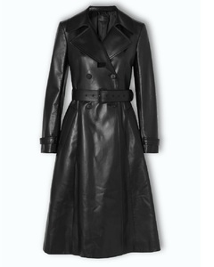 Gabardina Unisex de piel de vaca negra de alta calidad disponible en todos los colores de cuero, hecha en Pakistán - Product Image 1