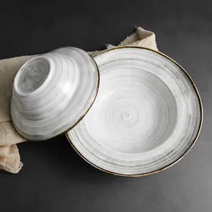 Vajilla nórdica occidental de cerámica, juego de platos de cena, vajilla de porcelana, 12 piezas