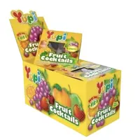 Ótimo saboroso chewy yupi gummy frutas coquetel caixa de exibição mini para todas as idade