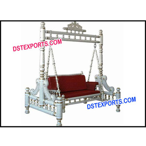 Balançoire de mariage Sankheda perle blanche Sankheda Jhula balançoire de mariage en bois sculpté vente d'usine USA dernières exportations DST - Product Image 1
