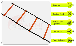 Escalera de agilidad de velocidad antideslizante de alta durabilidad para entrenamiento de fútbol/fútbol varios tamaños colores personalizados Material de TPU de nailon resistente - Product Image 2