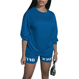 Ropa de fitness para mujer, tops con diseño personalizado, pantalones cortos de chándal - Product Image 1