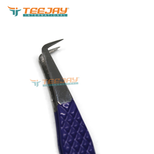 แหนบดึงขนคิ้ว TEEJAY ELT-325 สแตนเลสสตีล รุ่น L Boot ปลายเรียบ สีม่วงเข้ม ปรับแต่งโลโก้ได้ ความยาว 12.5 ซม. - Product Image 6