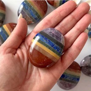 Pierres de palmier pour la guérison des 7 chakras, en pierres de palmier désossées, 7 pierres de palmier - Product Image 2