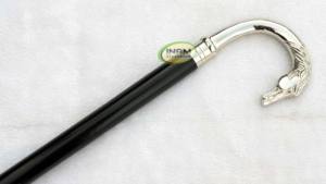 Bâton de marche en bois fait à la main avec poignée de cheval en laiton/cannes de marche en bois de styliste avec poignée de cheval en laiton - Product Image 2