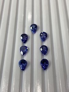 ลูกแพร์สีฟ้าแทนซาไนต์อัญมณีธรรมชาติตัดพลอยแทนซาไนต์สอบเทียบ - Product Image 2