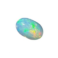 Opale d'Éthiopie naturelle non traitée de haute qualité, forme ovale, 5,60 carats, pierre précieuse en vrac, taille cabochon, certifiée IGI, jeu de couleurs multicolores