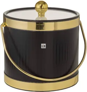 Black & Gold Modern Ice Bucket Luxury Metal Decorative Ice Bucket