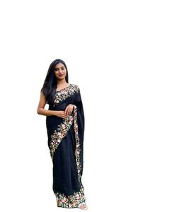 Auto-conçu dernier concepteur soie brodé Saree Blouse pièce douce dentelle bordure pour les femmes pour la fête de mariage porter indien - Product Image 1