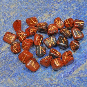 Healing Rune Stone Set Supplier | Mahogany Jasper Tumbled Rune Set - Product Image 2
