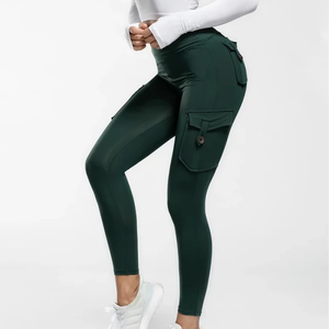 Venta al por mayor cualquier color calidad barriga pantalones de yoga OEM personalizado Fitness mujeres bolsillos Yoga Leggings de nivel superior - Product Image 5