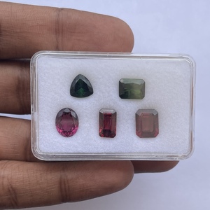 10มม. 20มม. ทับทิมธรรมชาติทัวร์มาลีนสีชมพูและสีเขียวอัญมณีที่ไม่ซ้ำกันกึ่งมีค่าสำหรับการตั้งค่าเครื่องประดับอินเทรนด์ - Product Image 1