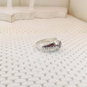 <b>Statement</b> Trendy 925 Sterling <b>Silver</b> Amethyst <b>Rings</b> Fashion Jewelry Oval Cut Bezel Setting Wedding Engagement Women/Unisex - Product Image 2