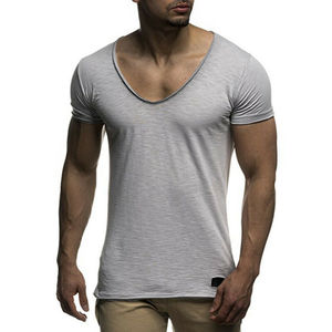 Camisetas deportivas de manga corta para hombre, blusa informal en blanco con servicio de impresión personalizado - Product Image 1