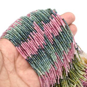 Multi <b>Color</b> Tourmaline 2 to 2.5 to 2.5 to 3 MM Rondelle Shape Faceted <b>Beads</b> Strand 13 Inch 8-9 Carat for Jewelry Making - Product Image 2