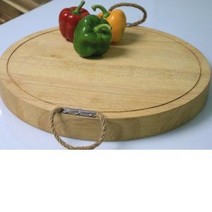 ModernSourcing Food Grade Bamboo Cutting Board Eco-friendly Wood Chopping <b>Block</b> Acacia Teak <b>Rubber</b> Wood for Kitchen Use - Product Image 5