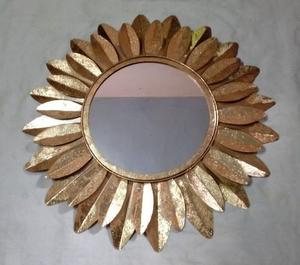 Well Selling Iron Mirror Art Irregular Circular Living Room <b>Metal</b> <b>Frame</b> Wall Mirror Decor Christmas Vintage Luxury Space Casual - Product Image 4