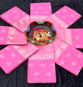 Symbolic <b>Pink</b> Colour, Women Saree in Exclusive Jacquard Border Blouse Beautiful Pallu Jacquard Work on Silksaree Royal Export - Product Image 6