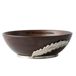 Cuenco decorativo redondo con diseño de forma de asta de Base pulida brillante, cuenco de mesa central de Metal de aluminio, cuenco elegante - Product Image 3