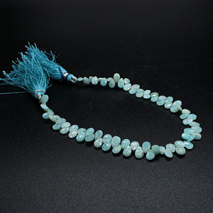 Amazonite naturelle 6x4mm Poire verte Briolette perles coupées 8 pouces brin perles de pierres précieuses - Product Image 3