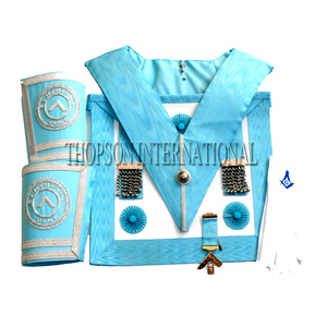 Artisanat maçonnique passé maître maçon tablier brodé cuir et tissu maître maçon tablier pour franc-maçon avec patch de broderie - Product Image 5