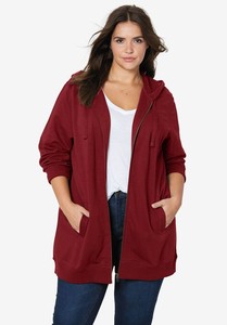 Sweat-shirt à capuche formel pour femme, imprimé, 100 % coton molletonné, manches longues, longueur genou, écologique - Product Image 5