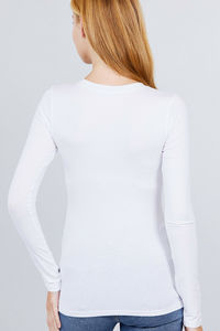 Soft Colors Women t Shirts V Neck Long Sleeves with High Quality <b>Material</b> and Custom Printing Methods - Product Image 3