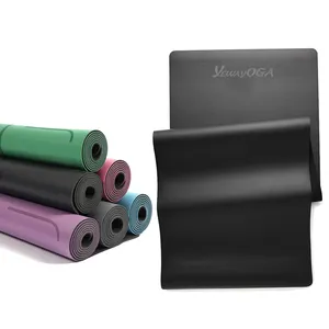 Yewayoga çevre dostu yoga mat Anti kayma geri dönüşümlü siyah 5mm Pu yoga mat baskı doğal kauçuk lulu limon 5mm Pu Yoga Mat